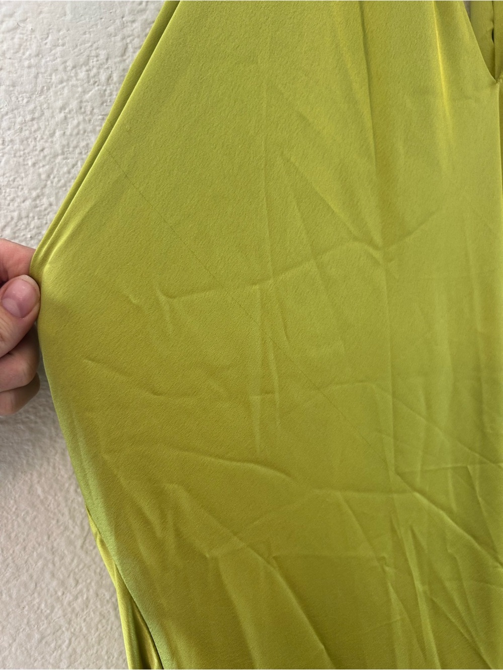 Show Me Your Mumu Jasmine Fringe Maxi in Chartreuse Luxe Satin L NWT - Picture 7 of 9